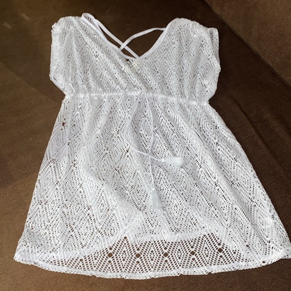 Miken Other - White Crochet Cover-Up Dress by Miken Swim for Macys SZ XL